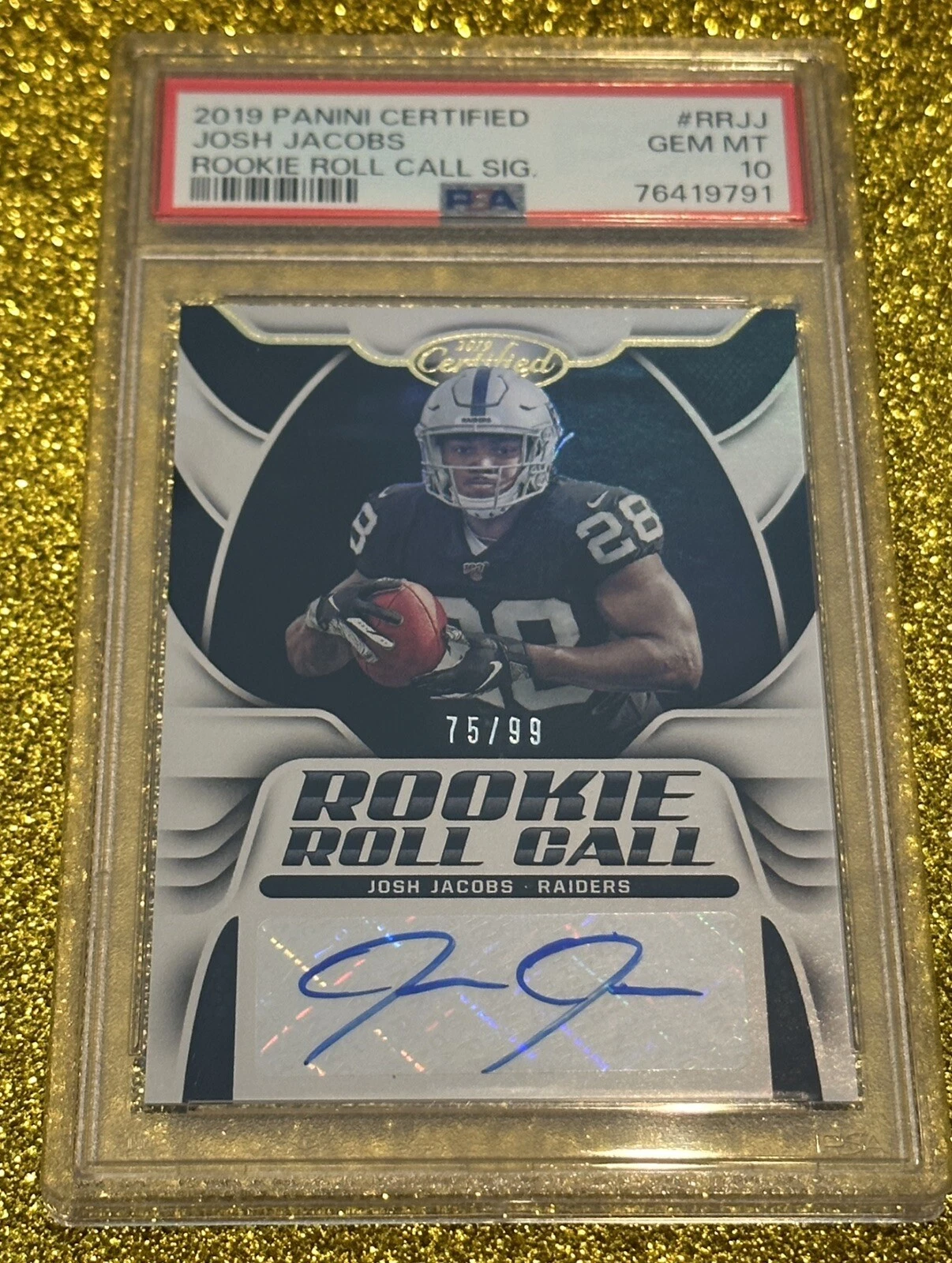 Josh Jacobs Panini Certified Rookie Roll Call Signatures #RRJJ Base