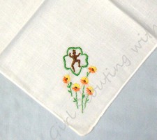 BROWNIE Girl Scout HANKIE Facing Right in TREFOIL Logo Collector GIFT FREE SHIP