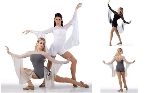 Child 6X7 GRAY Infinity Dance Costume Contemporary Biketard - Bild 5 von 6