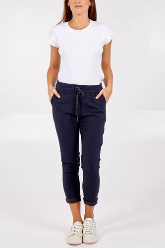 Womens Lagenlook Italian Magic Pants Ladies Casual Stretch Jogger Style Trousers - Picture 35 of 61
