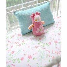 MY BABY SAM  New NIP  HTF Spring Floral Pink Fitted 100 Cotton Crib Sheet