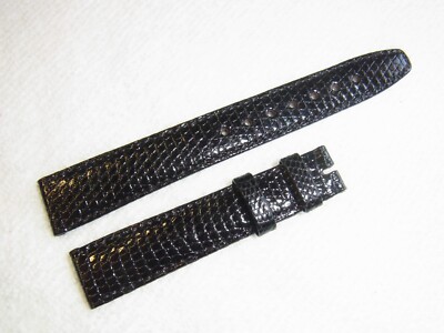 dunhill Uhrenarmband Unisex 16 mm Leder Schwarz NEU