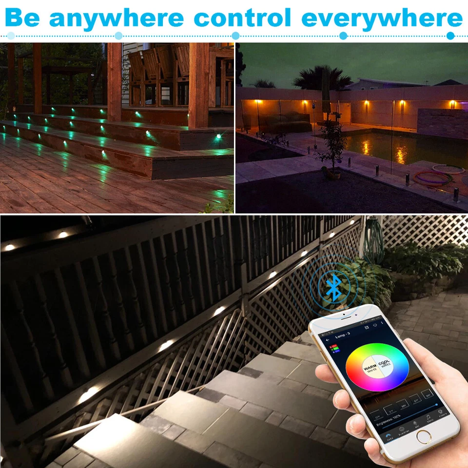 26mm RGB WiFi Bluetooth Controller LED Deck Lights Outdoor Garden Stairs Lamp - Image 4 of 4