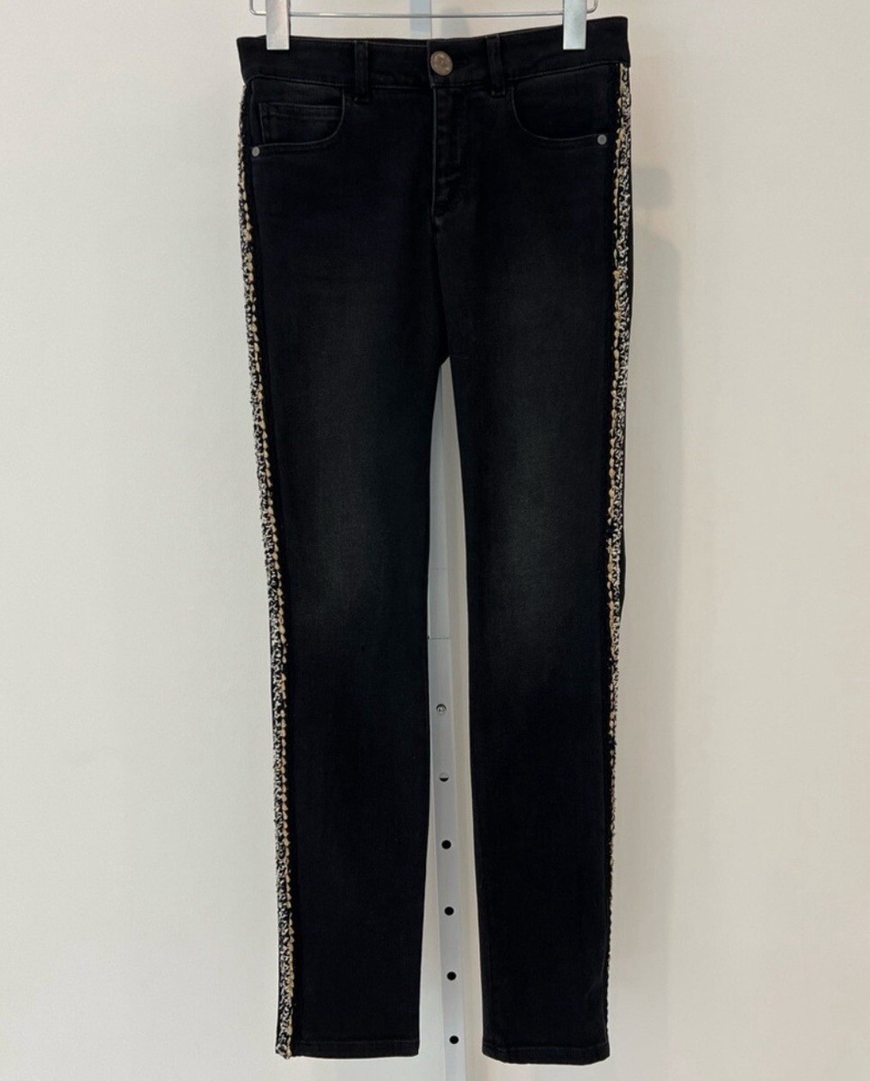 CHANEL 36ブラックジーンズ CHANEL CC BLACK JEANS SIZE FR 34 / US 2 | eBay