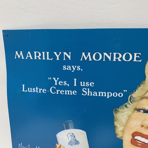 Marilyn Monroe Blechschild 16x12 Yes I use Lustre Cream Shampoo Metall Werbung Wand 1994 - Bild 7 von 23