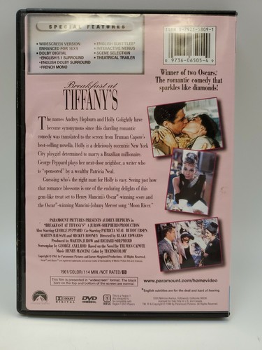 Breakfast at Tiffanys (DVD, 1999, Widescreen) Audrey Hepburn George Peppard - Picture 6 of 12