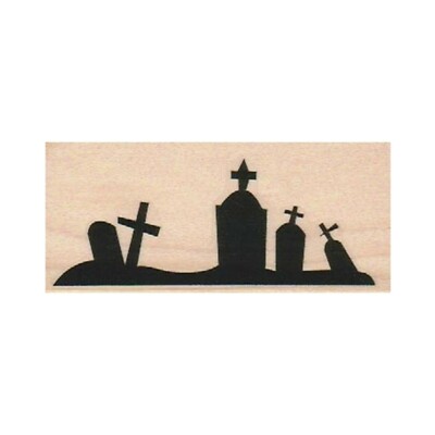 NEW Cemetery RUBBER STAMP, Halloween Stamp, Graveyard Stamp, Grave Stamp, Crypt