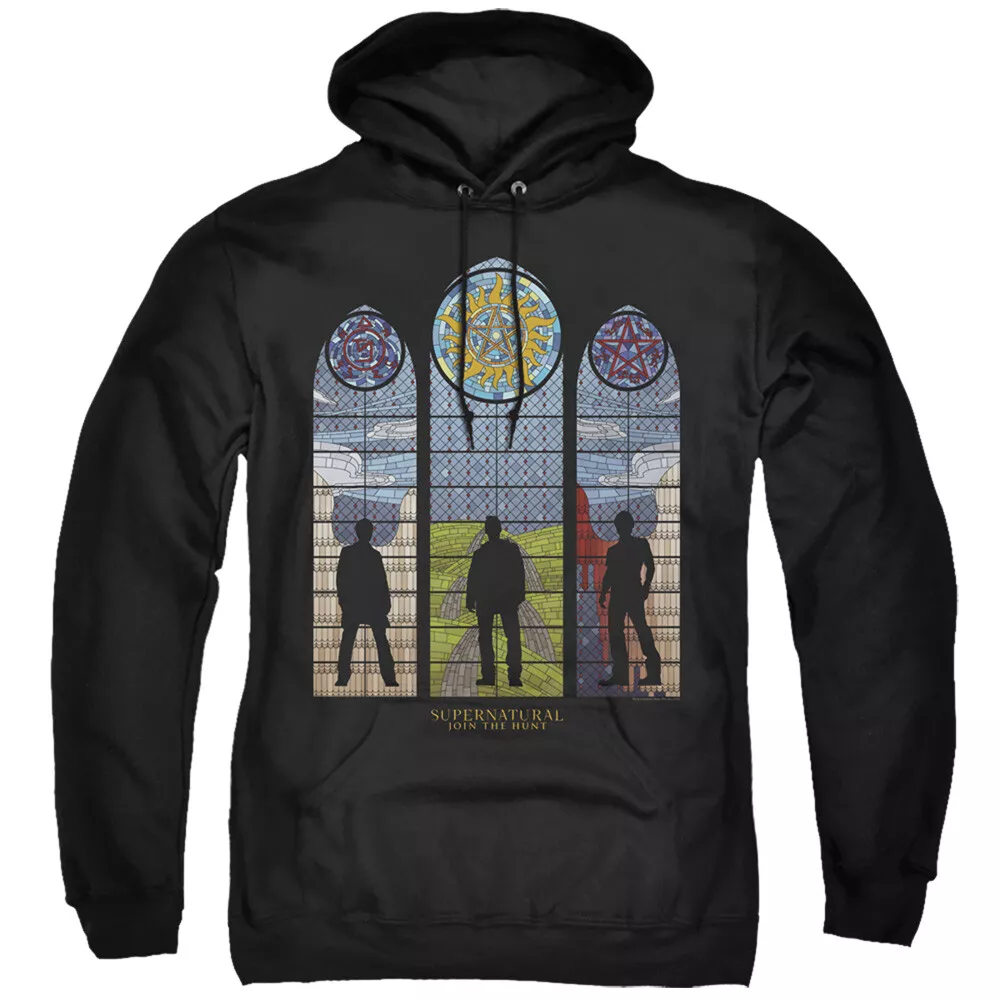 Supernatural Hoodie Stained Glass Silhouette Black Hoody eBay