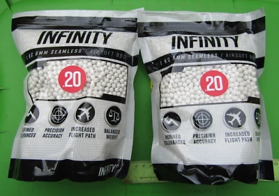 INFINTY Valken Airsoft Infinity 0.20g Seamless 6mm BBs 1KG x 2🔥2 Bags🔥7000 Count Total