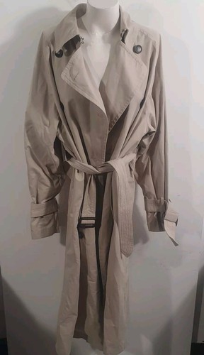 Zara Oversized Beige Trench Coat Sz M - Picture 2 of 15
