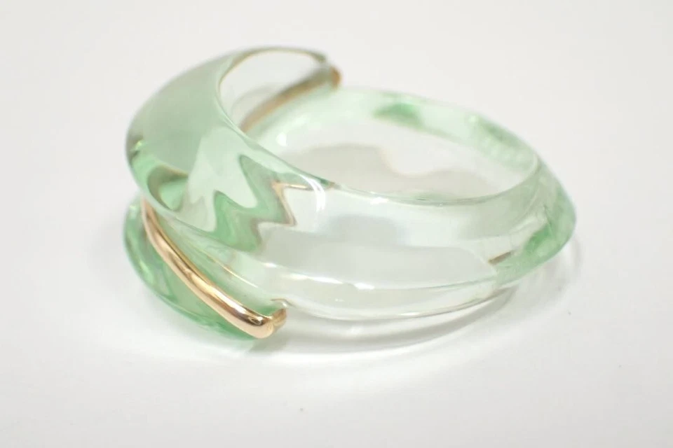 Anello Baccarat Coquillage Cristallo Trasparente K18 750 Misura 15 (JP) USATO... - Immagine 4 di 4