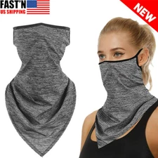 Sun Shield Neck Gaiter Bandana Balaclava Cooling Face Mask Scarf with Loops Ear
