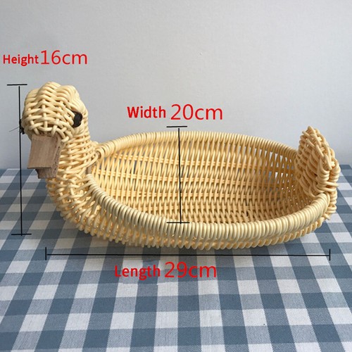Rattan Woven Fruit Basket Cute Shape Fruit Bowls Tray Vegetable Snack Baske.h S1 - Picture 5 of 13