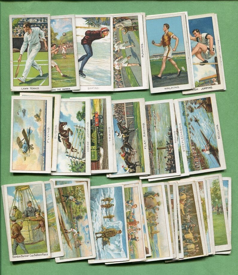 tobacco records 1925 A.BOGUSLAVSKY LTD. CIGARETTES SPORTS RECORDS 50 COMPLETE TOBACCO CARD  SET