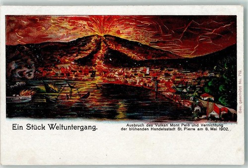 13413635 - Saint-Pierre Vulkan Mont Pele Montagne Pelee Ausbruch Martinique 1902