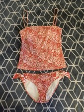 Jag Side Tie Red Tropical Print 2-piece Swimsuit S Top/ XS Bottom
