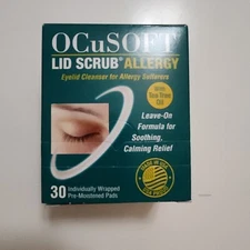 Ocusoft Lid Scrub Allergy Eyelid Cleanser 30 Pads Exp 2027+