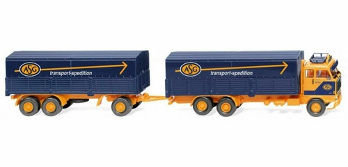 Wiking 043308 - 1/87 Flatbed Trailer (Volvo F89) "ASG" - New
