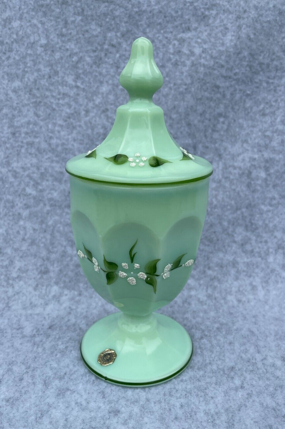 Vintage Westmoreland Hand-Painted Beaded Bouquet Colonial Candy Dish