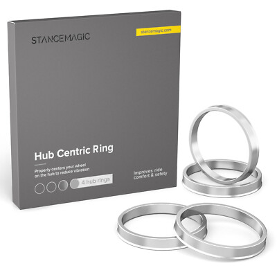 4pc Aluminum Hub Centric Centering Rings | 72.6mm Car to 74.1mm Wheel | for BMW