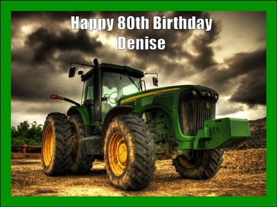 John Deere Tractor Edible Cake Topper Icing Tractor Cake Decorations (3 Sizes)