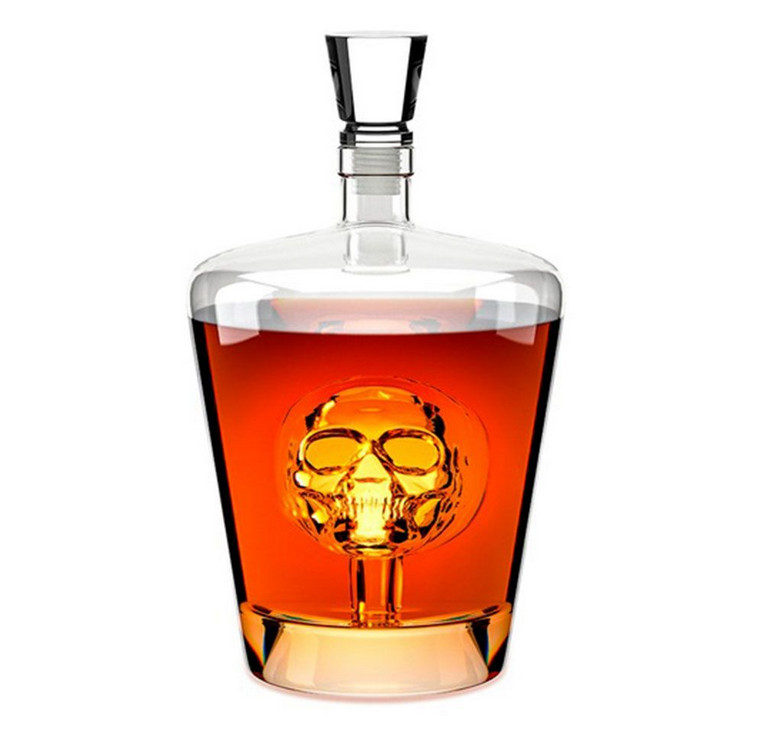 Carafe à liqueur 1 litre en verre cristallin soufflé pour digestifs fins
