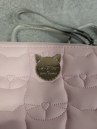 Luv Betsey Johnson Pink Cat Quilted Crossbody Bag Handbag Purse Wristlet - Picture 5 of 7