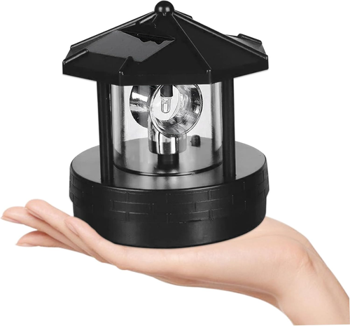 1PC Solar Lighthouse 360° Rotating Solar Powered LED Lighthouse Outdoor Decor 4.