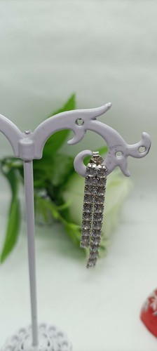Pendientes Tenis Doble Filo MM 3 CM 4 Conectar 4 Grifo Plata Rodiado - Imagen 2 de 5