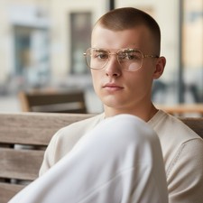 American Optical AO Safety 140 Z87 Gold Aviator Eyeglasses / Frames K73