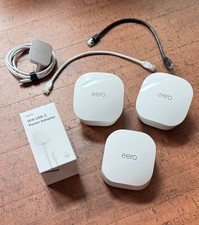eero 6 Mesh WiFi System 3-Pack Routers Extender Chargers Ethernet Cables