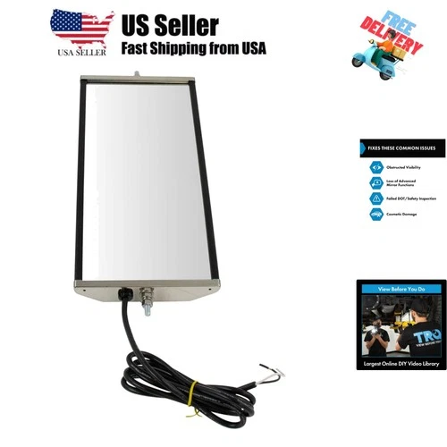 Heated Manual West Coast Mirror 16x7 fits 1980-2019 Ford F-700 F-800 Chevrole...