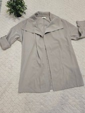Max Studio Tan Draped Open Front Flowy Jacket