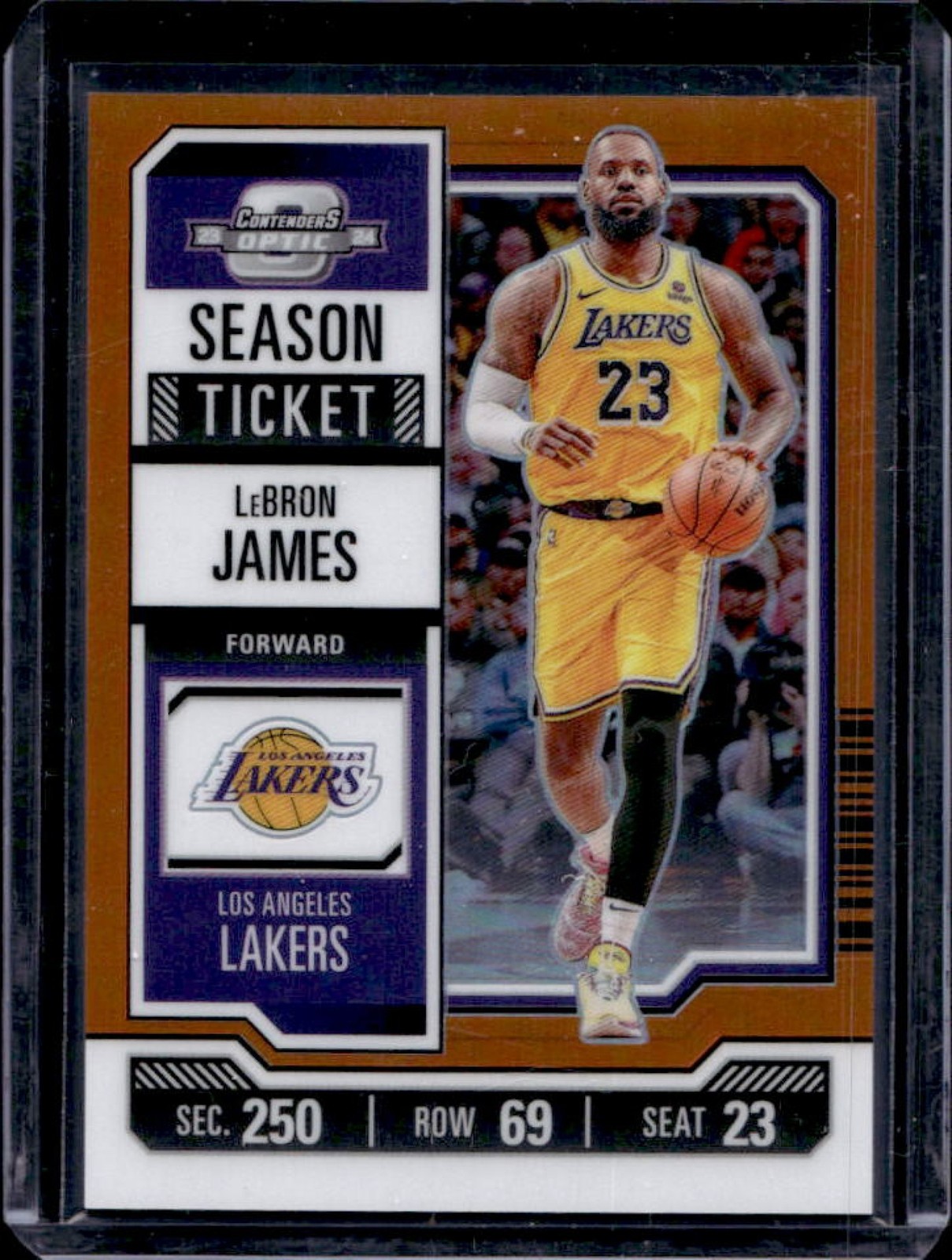 2023-24 Contenders Optic LeBron James Season Ticket Orange #37/49 Lakers