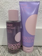 NEW Victoria's Secret Pink Coconut Creamy Body Mist Spray and Lotion 2 pc Set