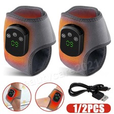 A Pair Electric Foot Ankle Massager Pain Relief 3 Modes Vibration Hot Compress