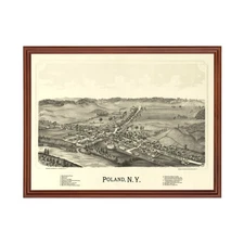 Old Map of Poland, NY 1890 - Vintage Poland New York Art