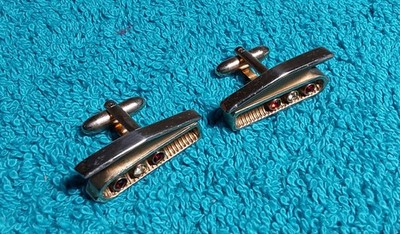 ORIGINAL GM 1960 IMPALA CUFF LINKS 60 EL CAMINO BELAIR BISCAYNE GOLD TONE JEWELS