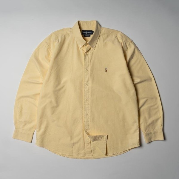 Men Ralph Lauren Shirt Yellow Cotton 42 / XL / 50