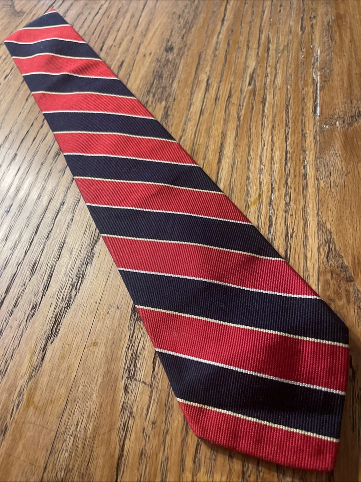 复古 EUC Bert Pulitzer Rep 丝绸领带 Organzine Warp 团体条纹 美国 — 第 2/4 张图片