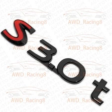 Black Red S 3.0t Emblem For Infiniti Left or Right Side Fender Badge Nameplate