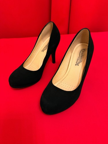 US 9 Black As Suede 🖤 City Classified Comfort Women’s Pumps High Heels 4” - Picture 4 of 10