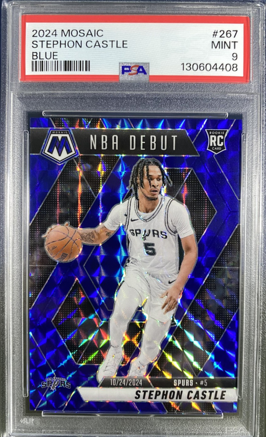 2024-25 Mosaic NBA Debut Stephon Castle Blue Mosaic Prizm /199 (RC)