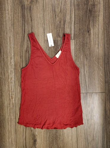 NWT Anthropologie T.LA Red Rouge Ribbed Tank Top Size Medium
