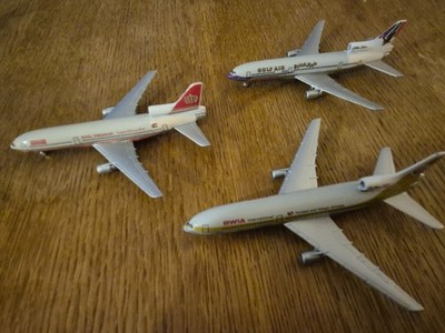 Modelflugzeuge 3er Set Lockheed L-1011 gefragter Airlines UNBESPIELT  