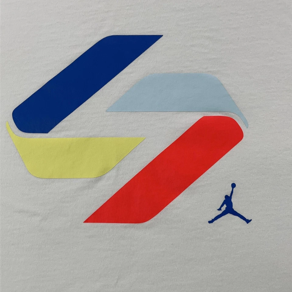 Рубашка мужская Jordan 2XL белая многоцветная с логотипом графическая футболка джампер хлопок XXL - Изображение 4 из 4