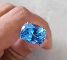 Flawless Brazilian Natural 7.40 Ct Blue Aquamarine Cushion Cut Loose Gemstone