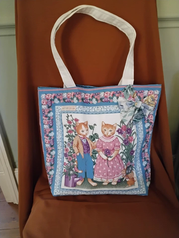 Handmade Cat Wedding Tote Bag - Image 2 of 4