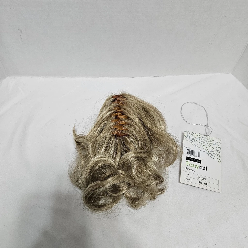 Peluca sintética Estetica cola de caballo 9” clip de primavera WCLC9 rubia oscura con rubia larga RH1488 Foto 3 de 4