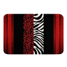 Leopard Zebra Bathroom Rugs 20x32 Ombre Red Black Bath Mats For Bathroom Fo... Leopard Zebra Bathroom Rugs 20x32 Ombre Red Black Bath Mats For Bathroom Fo...